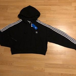 New “Adidas” crop hoodie size Large